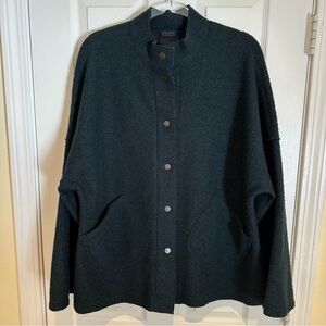 Hilary Radley Boiled Wool Jacket Midnight Green M